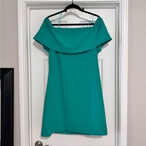 Charles Henry Strapless Teal Dress